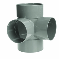 pvc dubbel t-stuk haaks 90-90mm 4x lijmmof 90 afbeelding 2
