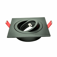 Inbouwarmatuur 50mm vierkant 92x92mm inst. zwart afbeelding 2