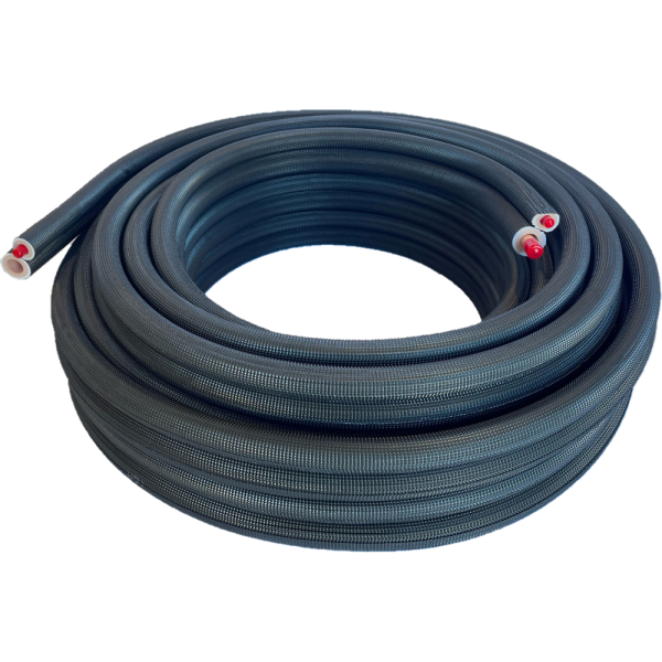 Geïsoleerde combi koelleiding 3/8"+5/8" 20m zwart