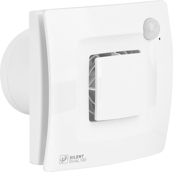 Muurinb.ventilator ø105mm 90m³+PIR/hygrost wit