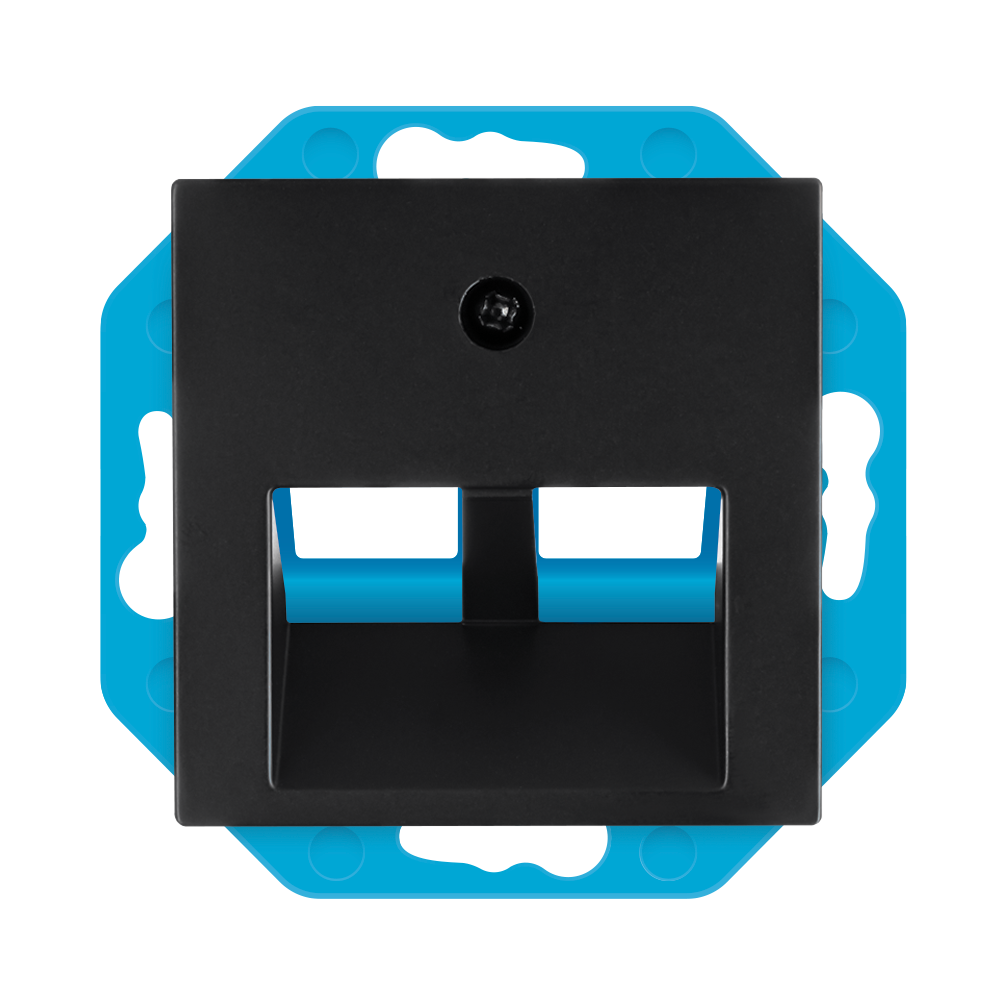 ION Modular Jack 30° 2-voudig met Centraalplaat E1 Mat Zwart afbeelding 1