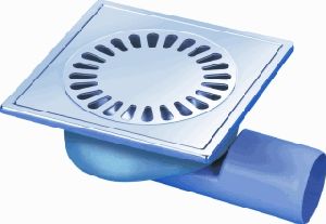 AQUABERG RVS/ABS vloerput ou 50mm 150 x 150mm