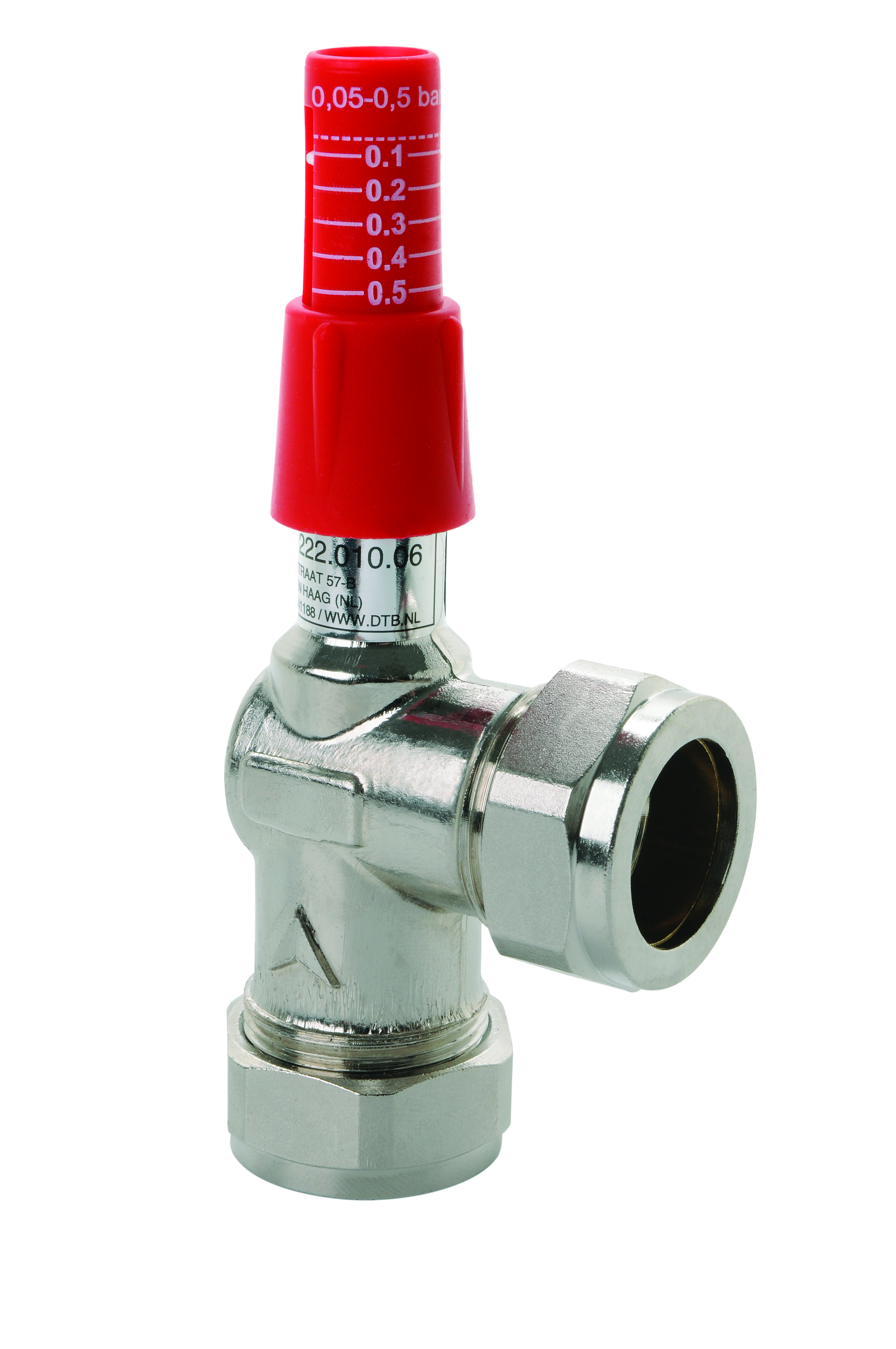 DTB Bypass druk instelbaar haaks 22 x 22mm knel afbeelding 2