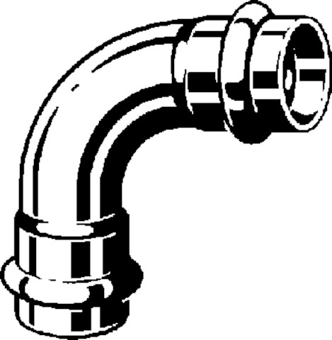 VIEGA Prestabo bocht 28 m/m 90° staal