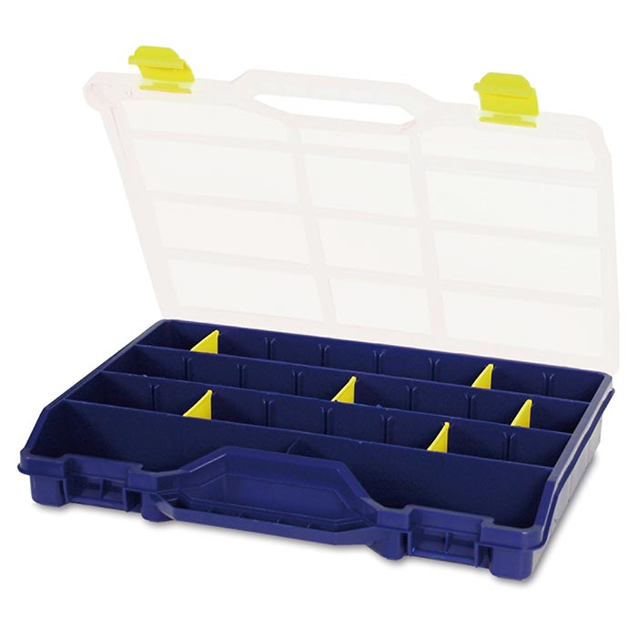 TAYG Assortiment box blauw 378 x 290 x 61mm met 21 verdeelschotjes
