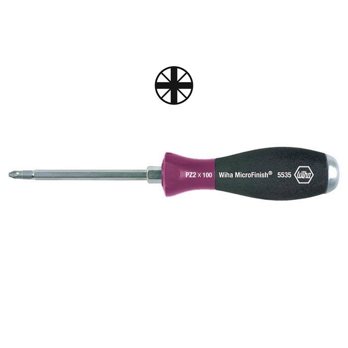 Schroevendraaier Pozidriv MicroFinish 5535 PZ2 x 100 Wiha afbeelding 2