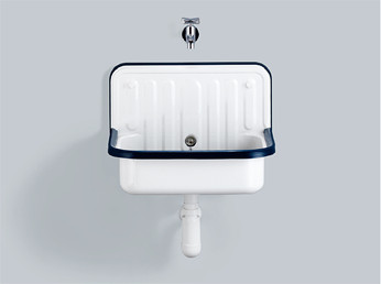 ALAPE Stahlform 510U uitstortgootsteen wit met plug 11/2" en overloop