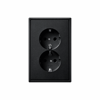 Wandcontactdoos 2v+RA KV compleet matzwart afbeelding 2