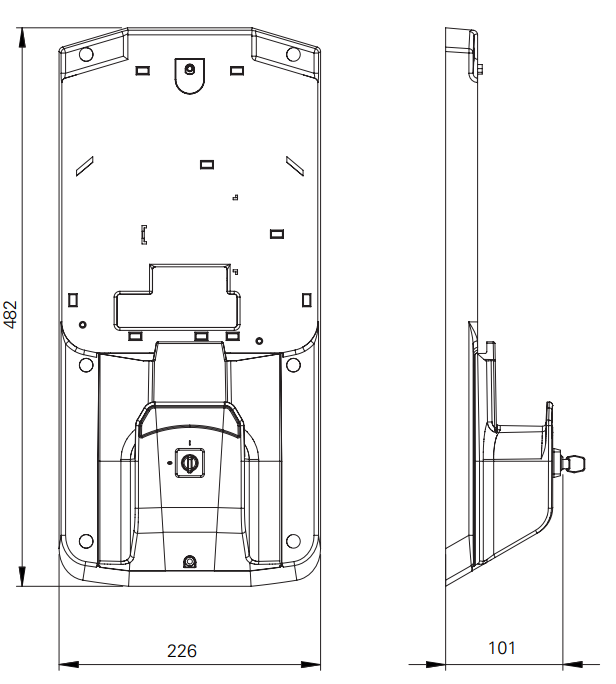 Montageplaat met sleutelsch. tbv Wallbox eMH1