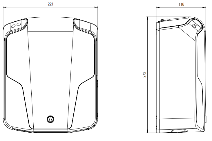 Wandlader 3f 11kW 1xlaadkabel type 2 IP54 1W1101