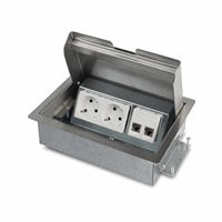 Vloercontactdoos holle vloer 2x 230V+2x Cat6A RVS