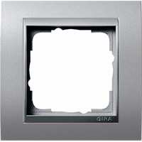 Gira Event Afdekraam 1-v aluminium + overg.afd.r. aluminium 021136 afbeelding 2