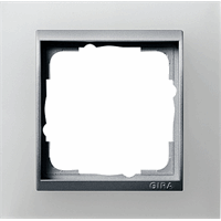 Gira Event Afdekraam 1-v opaque wit mat/aluminium mat 021150