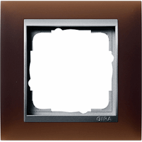 Gira Event Afdekraam 1-v opaque donkerbruin mat/aluminium mat 021159