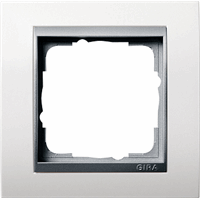Gira Event Afdekraam 1-v zuiver wit mat/aluminium mat 021171 afbeelding 2