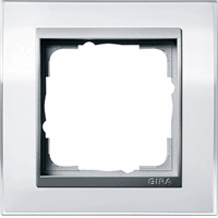 Gira Event Afdekraam 1-v zuiver wit glans/aluminium mat 0211726 afbeelding 2