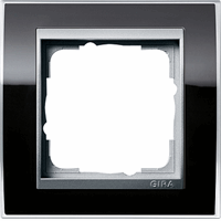 Gira Event Afdekraam 1-v zuiver zwart glans/aluminium mat 0211736 afbeelding 2