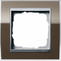 Gira Event Afdekraam 1-v zuiver bruin glans/aluminium mat 0211766