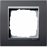 Gira Event Afdekraam 1-v antraciet mat/aluminium mat 021181 afbeelding 2