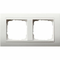 Gira System 55 Afdekraam 2-v voor wandgoot zuiver wit mat 021202 afbeelding 2