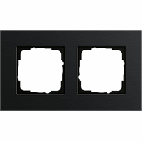 Gira Esprit Afdekraam 2-v aluminium zwart 0212126 afbeelding 2