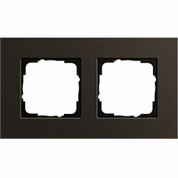 Gira Esprit Afdekraam 2-v aluminium/bruin 0212127 afbeelding 2