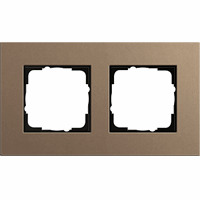 Gira Esprit Afdekraam 2-v linoleum multiplex lichtbruin 0212221 afbeelding 2