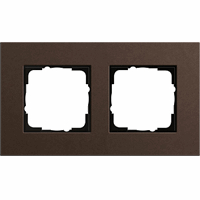 Gira Esprit Afdekraam 2-v linoleum multiplex donkerbruin 0212223 afbeelding 2