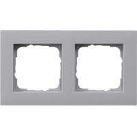 Gira E2 Afdekraam 2-v vlak aluminium 0212255 afbeelding 2