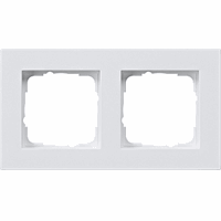 Gira E2 afdekraam 2-voudig vlak 3mm zuiver wit glanzend 0212201 (0212295)