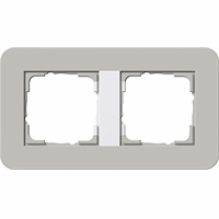 Gira E3 Afdekraam 2-v grijs/zuiver wit 0212412 afbeelding 2