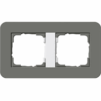 Gira E3 Afdekraam 2-v donkergrijs/zuiver wit 0212413 afbeelding 2