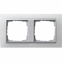 Gira Event Afdekraam 2-v opaque wit mat/aluminium mat 021250 afbeelding 2