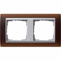 Gira Event Afdekraam 2-v opaque donkerbruin mat/aluminium mat 021259 afbeelding 2