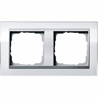 Gira Event Afdekraam 2-v zuiver wit glans/aluminium mat 0212726 afbeelding 2