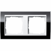 Gira Event Afdekraam 2-v zuiver zwart glans/zuiver wit glans 0212733