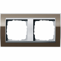 Gira Event Afdekraam 2-v zuiver bruin glans/aluminium mat 0212766 afbeelding 2