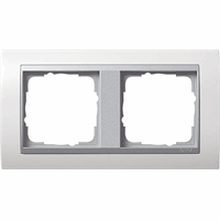 Gira Event Afdekraam 2-v zuiver wit glans/aluminium mat 0212806 afbeelding 2