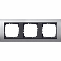 Gira Event Afdekraam 3-v aluminium mat/antraciet mat 021306