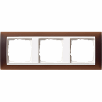 Gira Event Afdekraam 3-v opaque donkerbruin mat/zuiv.wt glans 0213331 afbeelding 2
