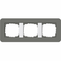 Gira E3 Afdekraam 3-v donkergrijs/zuiver wit 0213413 afbeelding 2
