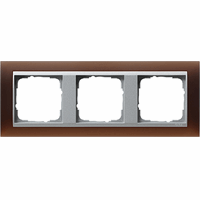 Gira Event Afdekraam 3-v opaque donkerbruin mat/aluminium mat 021359 afbeelding 2