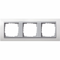 Gira Event Afdekraam 3-v zuiver wit mat/aluminium mat 021371 afbeelding 2