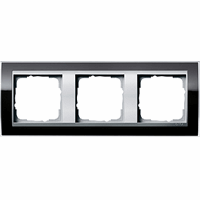 Gira Event Afdekraam 3-v zuiver zwart glans/aluminium mat 0213736