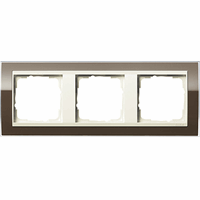 Gira Event Afdekraam 3-v zuiver bruin glans/crème glans 0213761 afbeelding 2