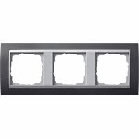 Gira Event Afdekraam 3-v antraciet mat/aluminium mat 021381 afbeelding 2