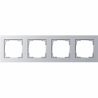 Gira E2 Afdekraam 4-v aluminium mat 021425 afbeelding 2