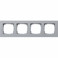 Gira E2 Afdekraam 4-v vlak aluminium mat 0214255 afbeelding 2