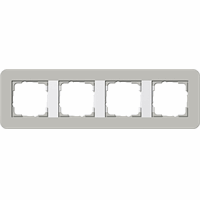 Gira E3 Afdekraam 4-v grijs/zuiver wit 0214412 afbeelding 2