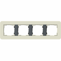 Gira E3 Afdekraam 4-v zand glans/antraciet mat 0214427 afbeelding 2